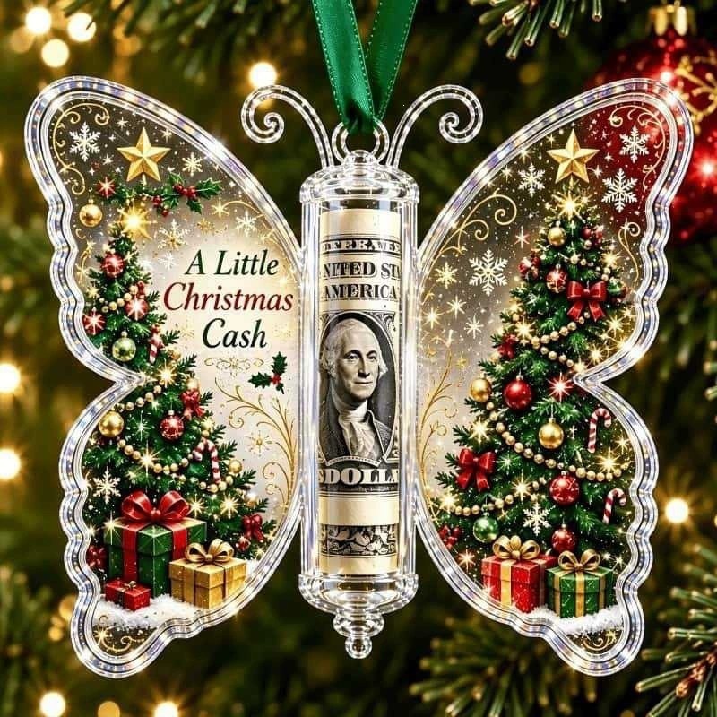 Christmas Stocking Hanging - Acrylic Butterfly Cash Gift Ornament Christmas