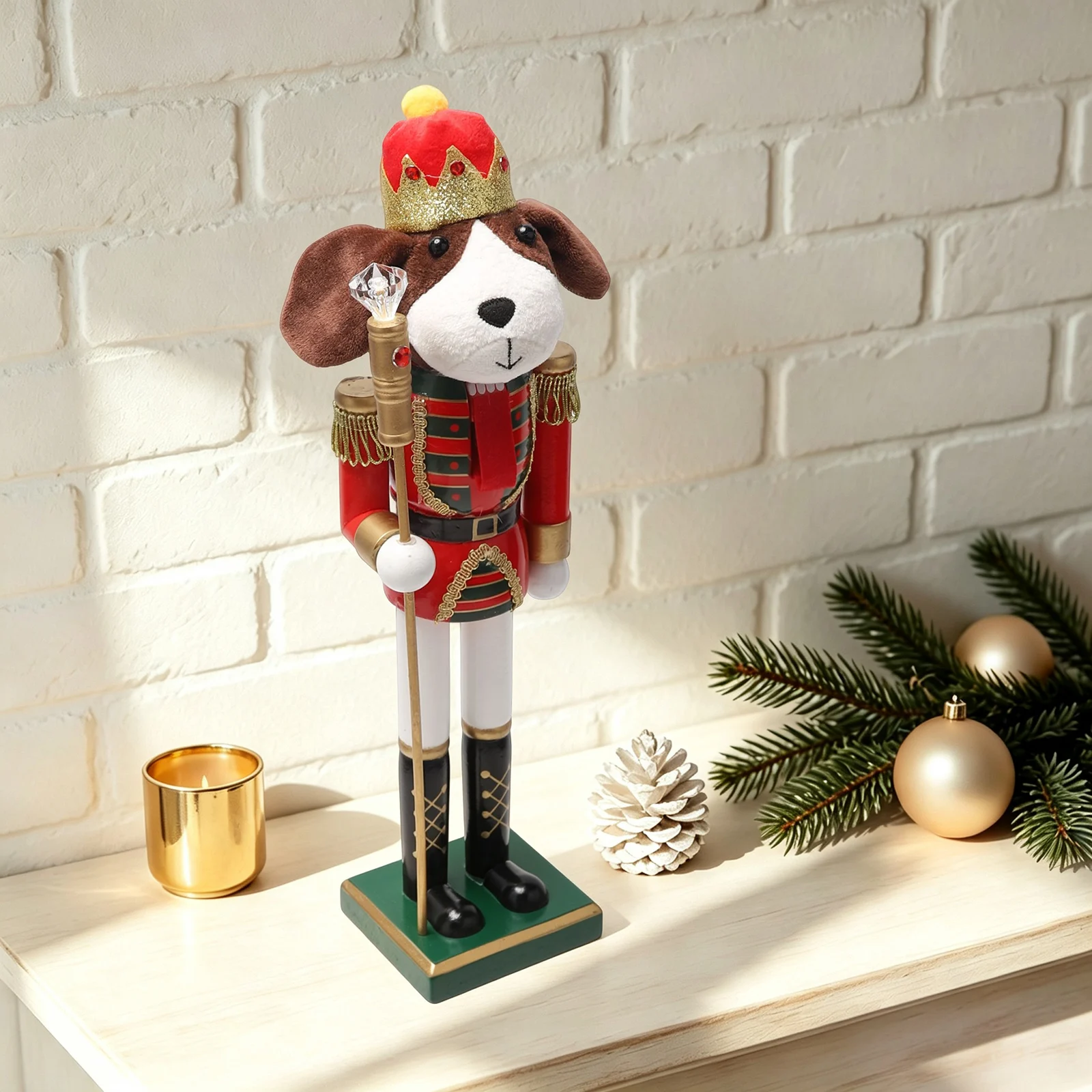 Nutcracker Figurine - Dog Shaped Christmas Nutcracker Ornament Collectible