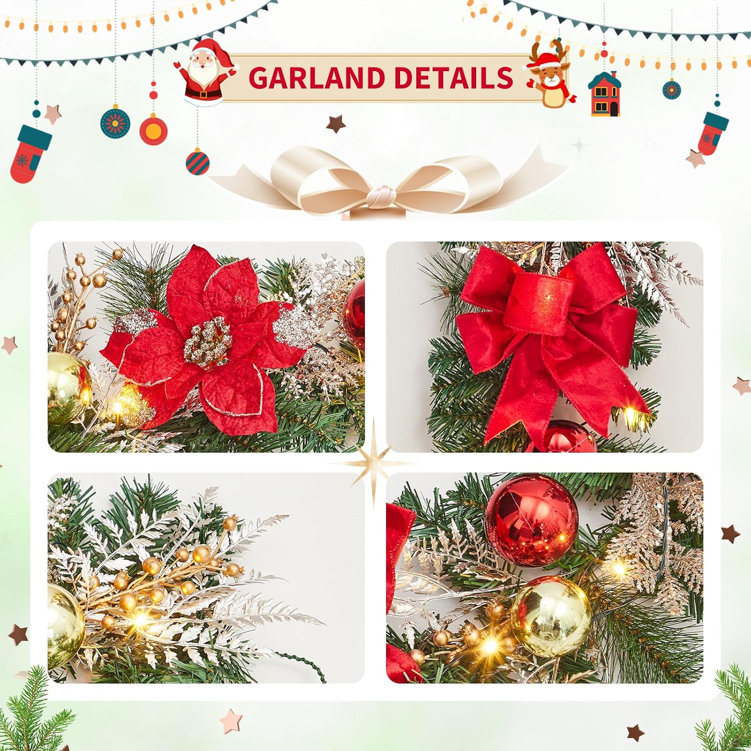 Garvee 6ft Pre-Lit Christmas G - Led Fairy String Lights 评论和价格