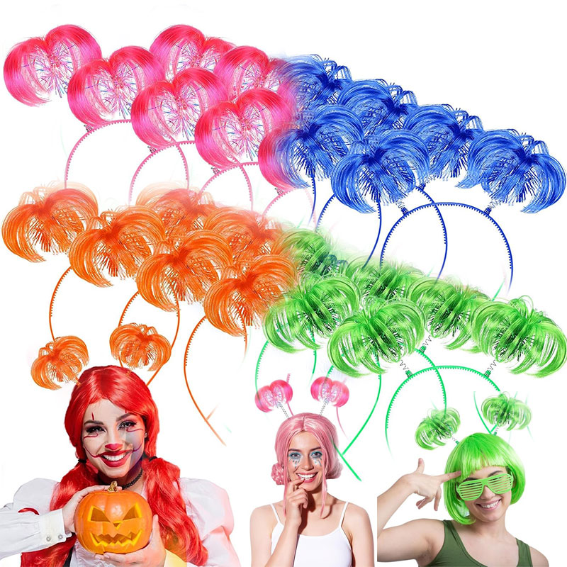 6/12 Pcs Pompom Headband Hair  - Tinsel Garland Decoration 评论和价格