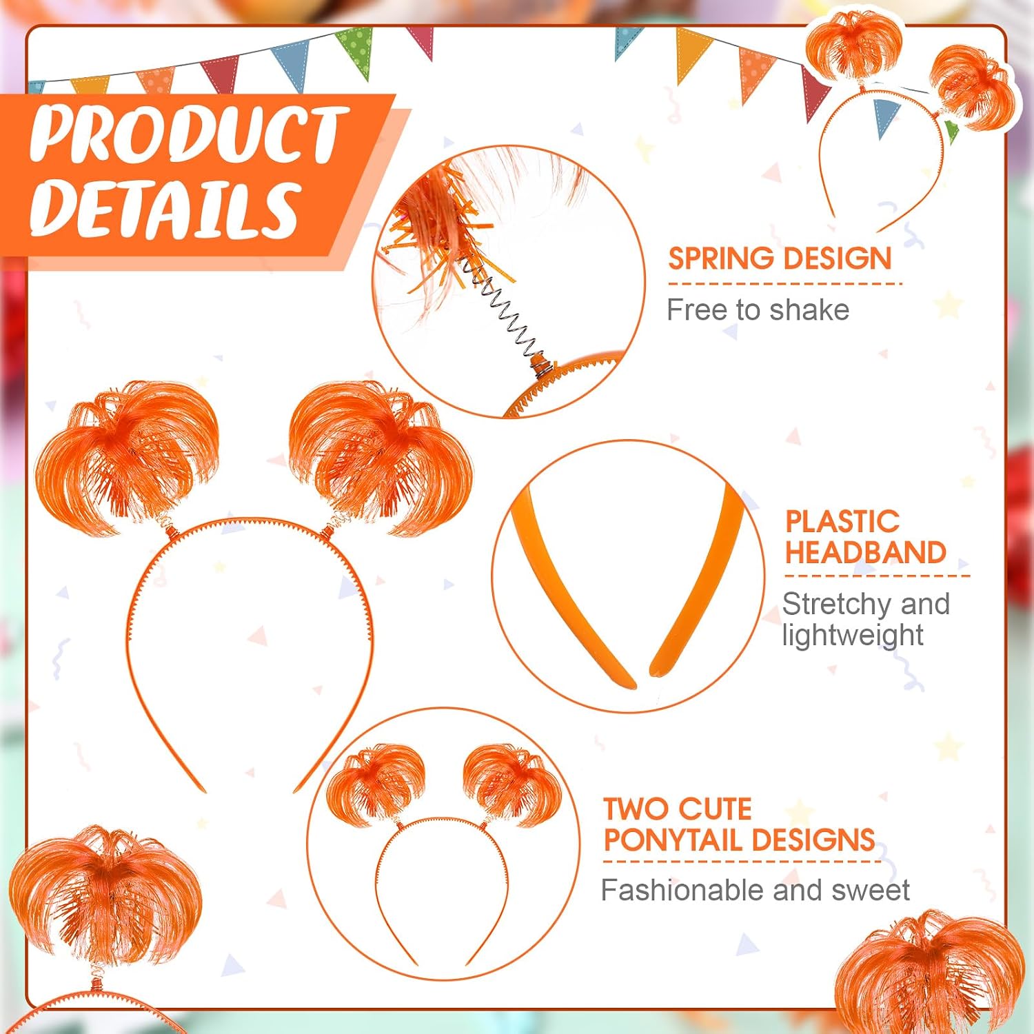 6/12 Pcs Pompom Headband Hair  - Tinsel Garland Decoration 评论和价格