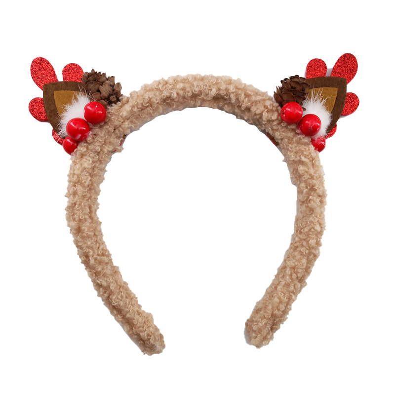 1 pc Christmas Headband Plush  - Reindeer Antlers Headband 评论和价格