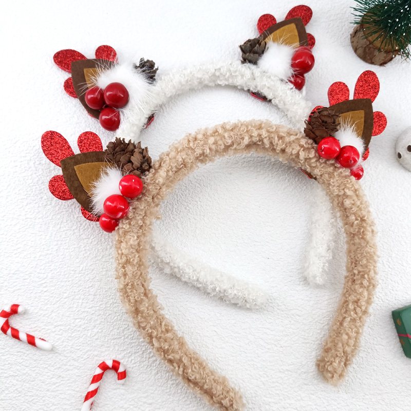 1 pc Christmas Headband Plush  - Reindeer Antlers Headband 评论和价格