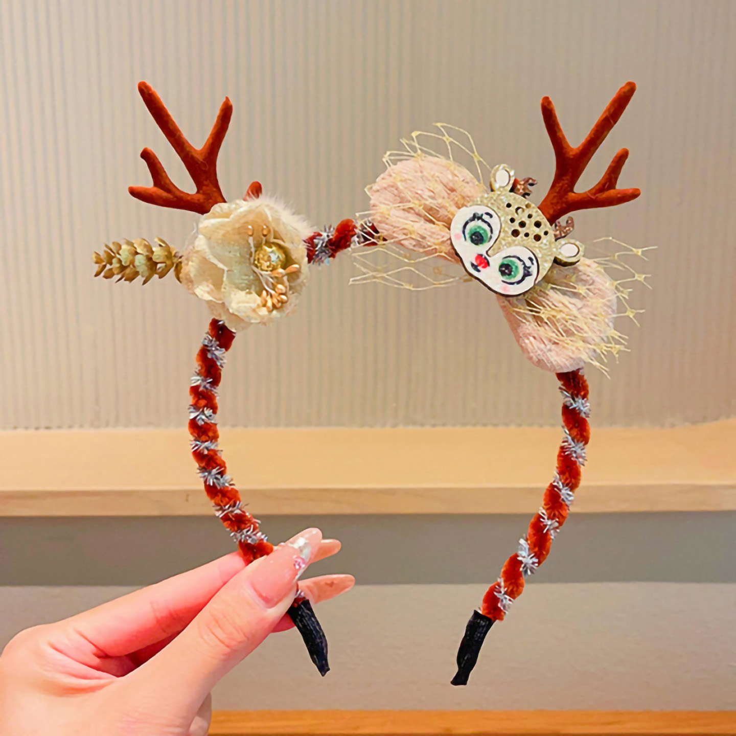 Christmas Plush Headband Cute  - Reindeer Antlers Headband 评论和价格