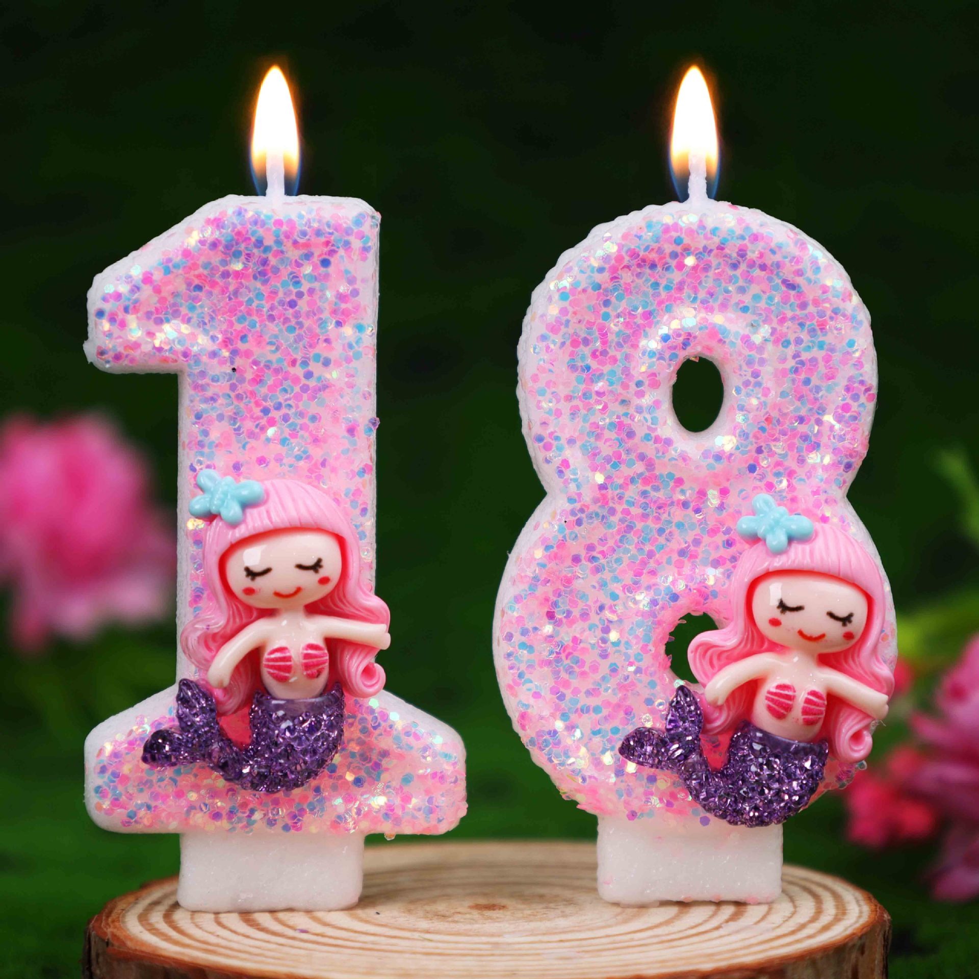 Creative Pink Mermaid 0-9 Digi - Holiday Candle Set 评论和价格
