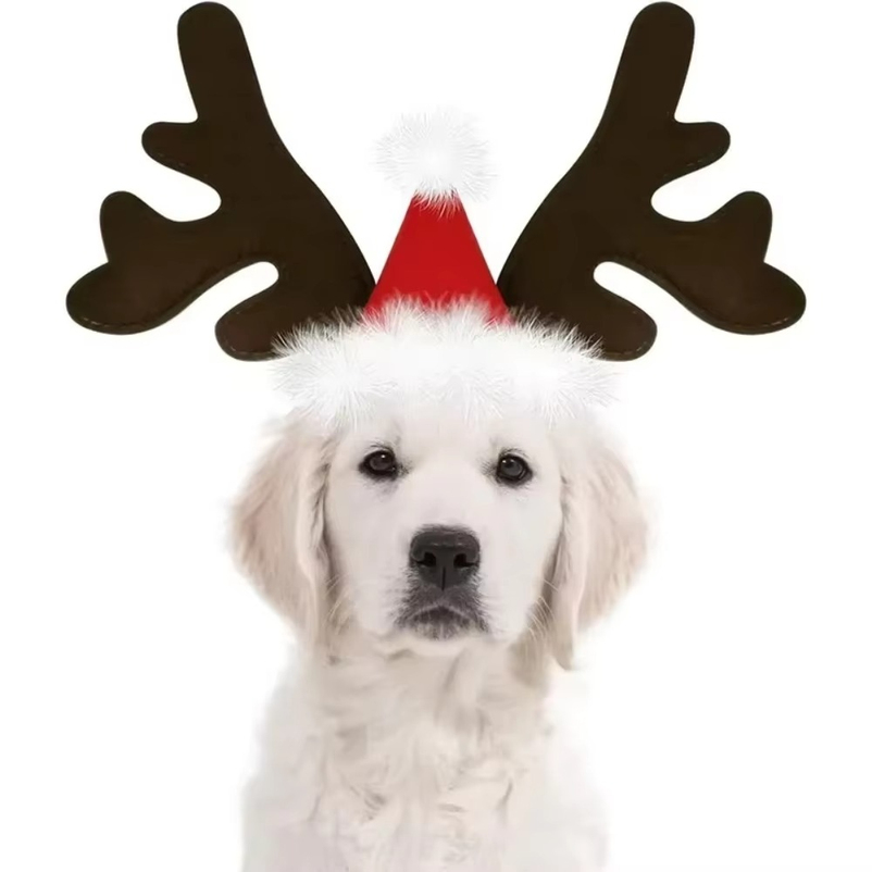 5PCSPet Christmas Reindeer Ant - Reindeer Antlers Headband 评论和价格