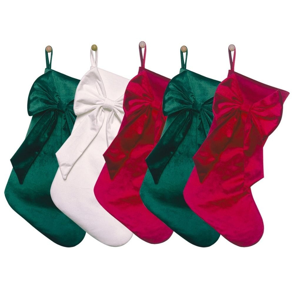 Bowknot Christmas Stockings Mu - Christmas Stocking Hanging 评论和价格