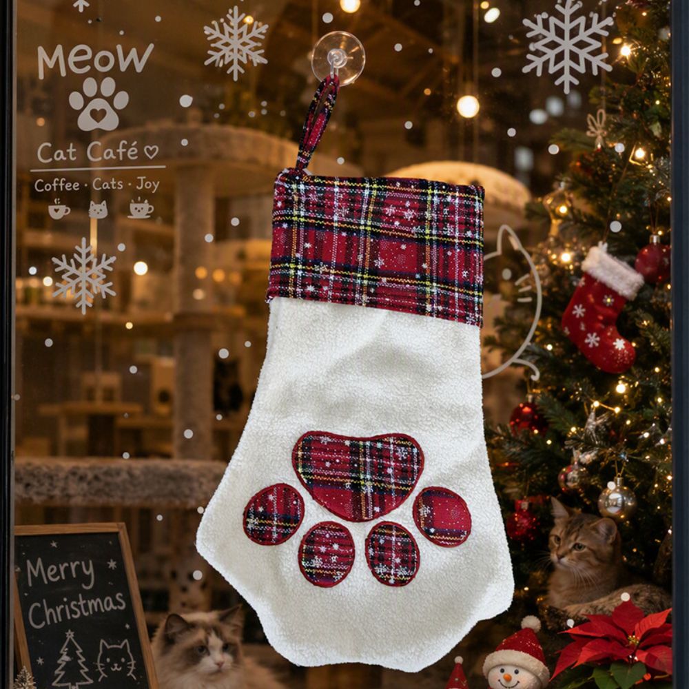 Xmas Gifts Paw Print Christmas - Christmas Stocking Hanging 评论和价格