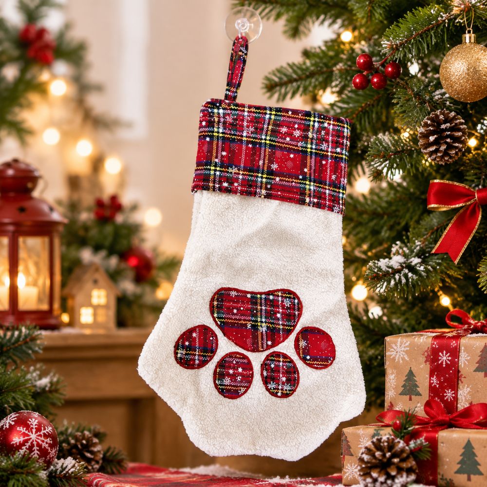 Xmas Gifts Paw Print Christmas - Christmas Stocking Hanging 评论和价格