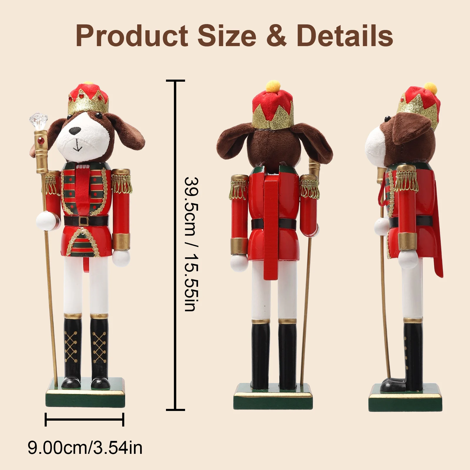 Dog Shaped Christmas Nutcracke - Nutcracker Figurine 评论和价格