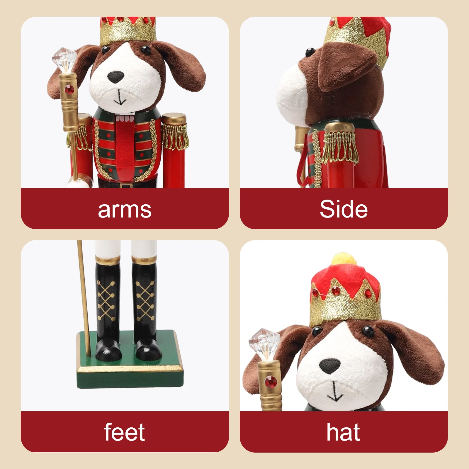 Dog Shaped Christmas Nutcracke - Nutcracker Figurine 评论和价格