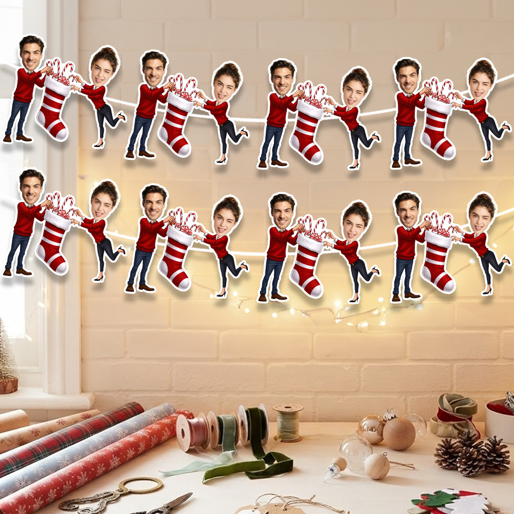 8/16/24PC Custom Photo Christm - Christmas Stocking Hanging 评论和价格